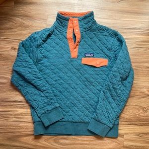Patagonia Quilted Snap-T Pullover Sweatshirt Teal